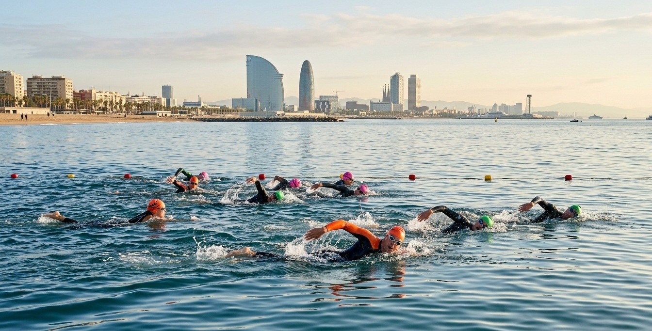 Platja de Sant Sebastià: un referente para nadar en aguas abiertas en Barcelona